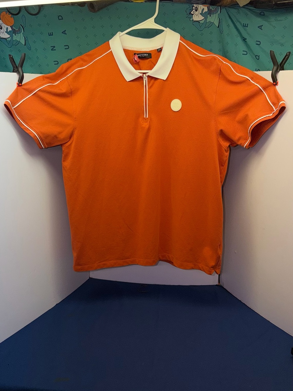 Kenneth Cole Orange Polo with white Collar